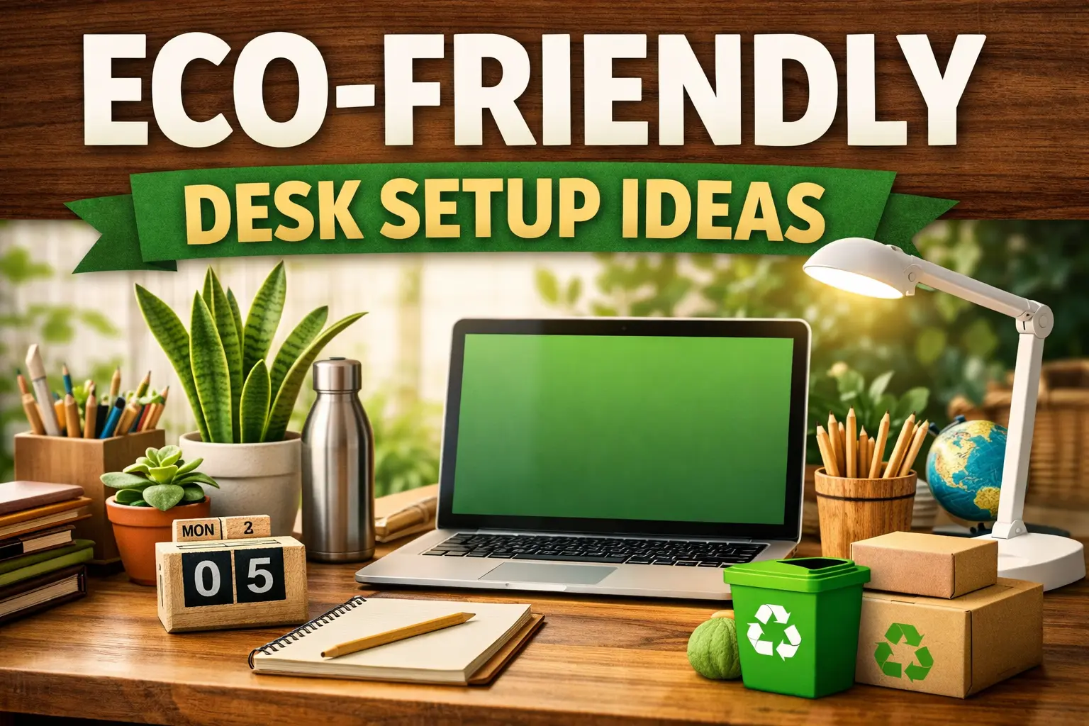 eco friendly desk setup ideas